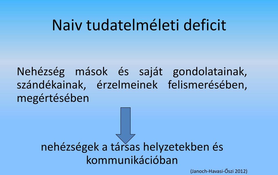 felismerésében, megértésében nehézségek a társas