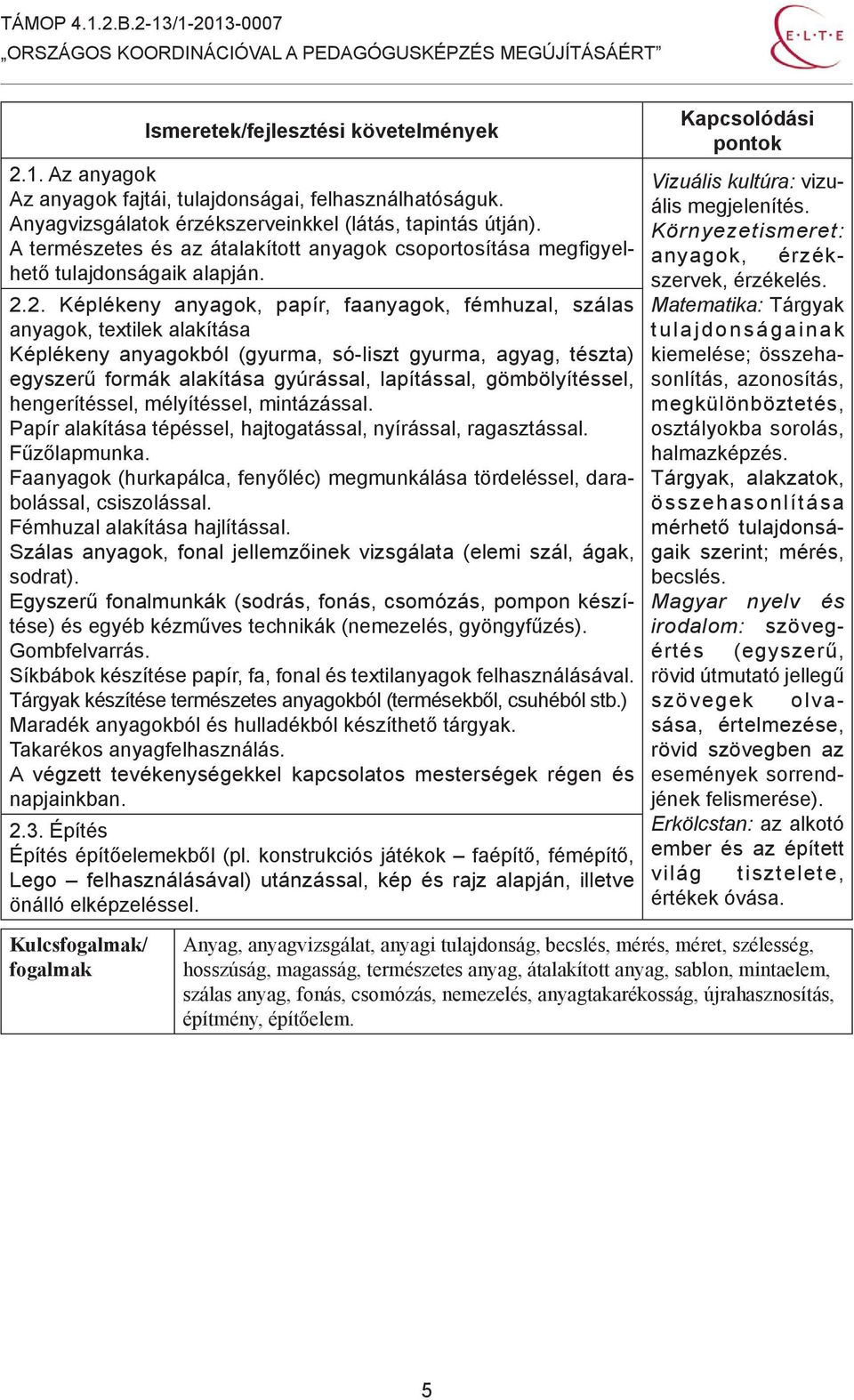 2. Képlékeny anyagok, papír, faanyagok, fémhuzal, szálas anyagok, textilek alakítása Képlékeny anyagokból (gyurma, só-liszt gyurma, agyag, tészta) egyszerű formák alakítása gyúrással, lapítással,