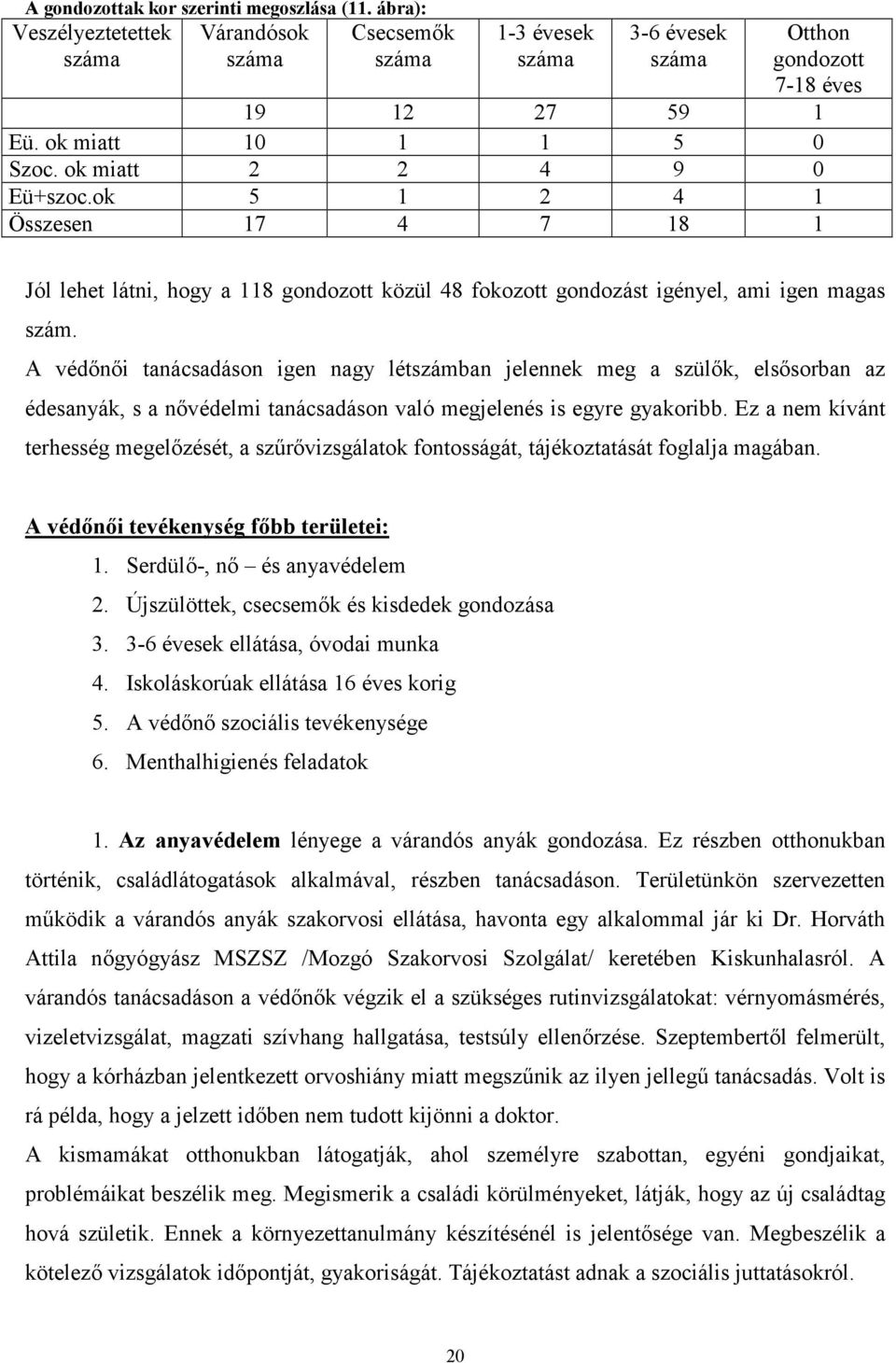 A védőnői tanácsadáson igen nagy létszámban jelennek meg a szülők, elsősorban az édesanyák, s a nővédelmi tanácsadáson való megjelenés is egyre gyakoribb.