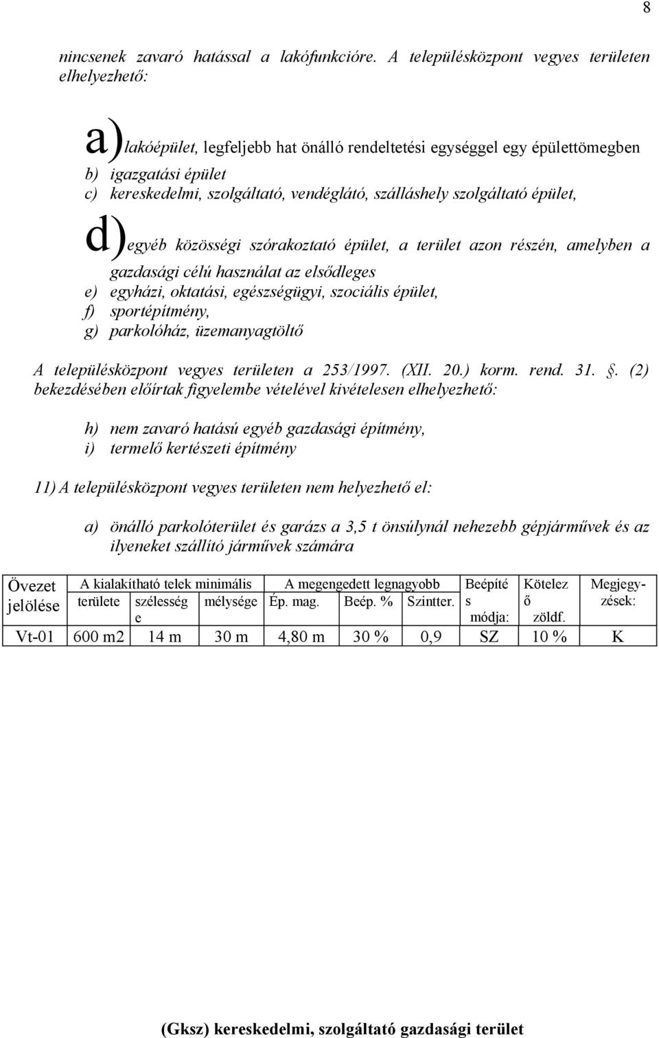 szálláshely szolgáltató épület, d)egyéb közösségi szórakoztató épület, a terület azon részén, amelyben a gazdasági célú használat az elsődleges e) egyházi, oktatási, egészségügyi, szociális épület,