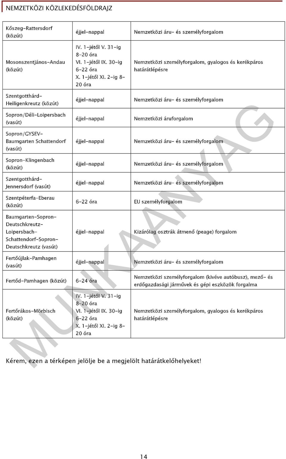 Szentpéterfa-Eberau Deutschkreutz- Szentgotthárd Heiligenkreutz Sopron/GYSEV- Szentgotthárd- Baumgarten-Sopron- Loipersbach- Schattendorf-Sopron- Deutschkreutz (vasút) Fertőújlak-Pamhagen (vasút)