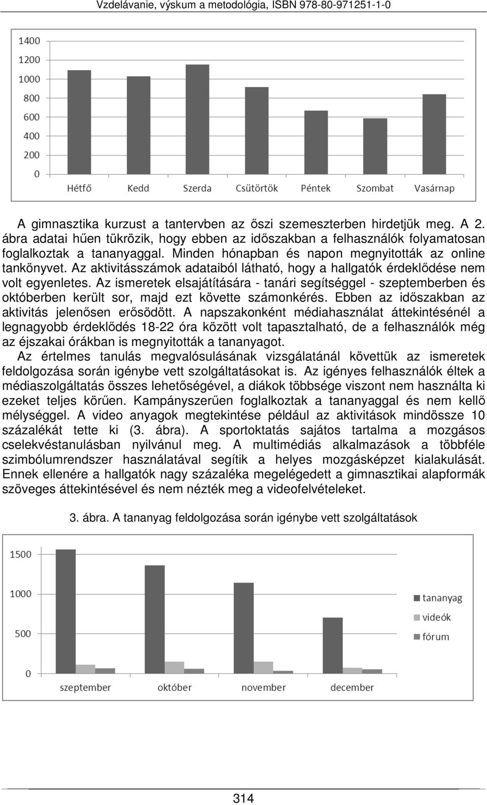 Az ismeretek elsajátítására - tanári segítséggel - szeptemberben és októberben került sor, majd ezt követte számonkérés. Ebben az időszakban az aktivitás jelenősen erősödött.