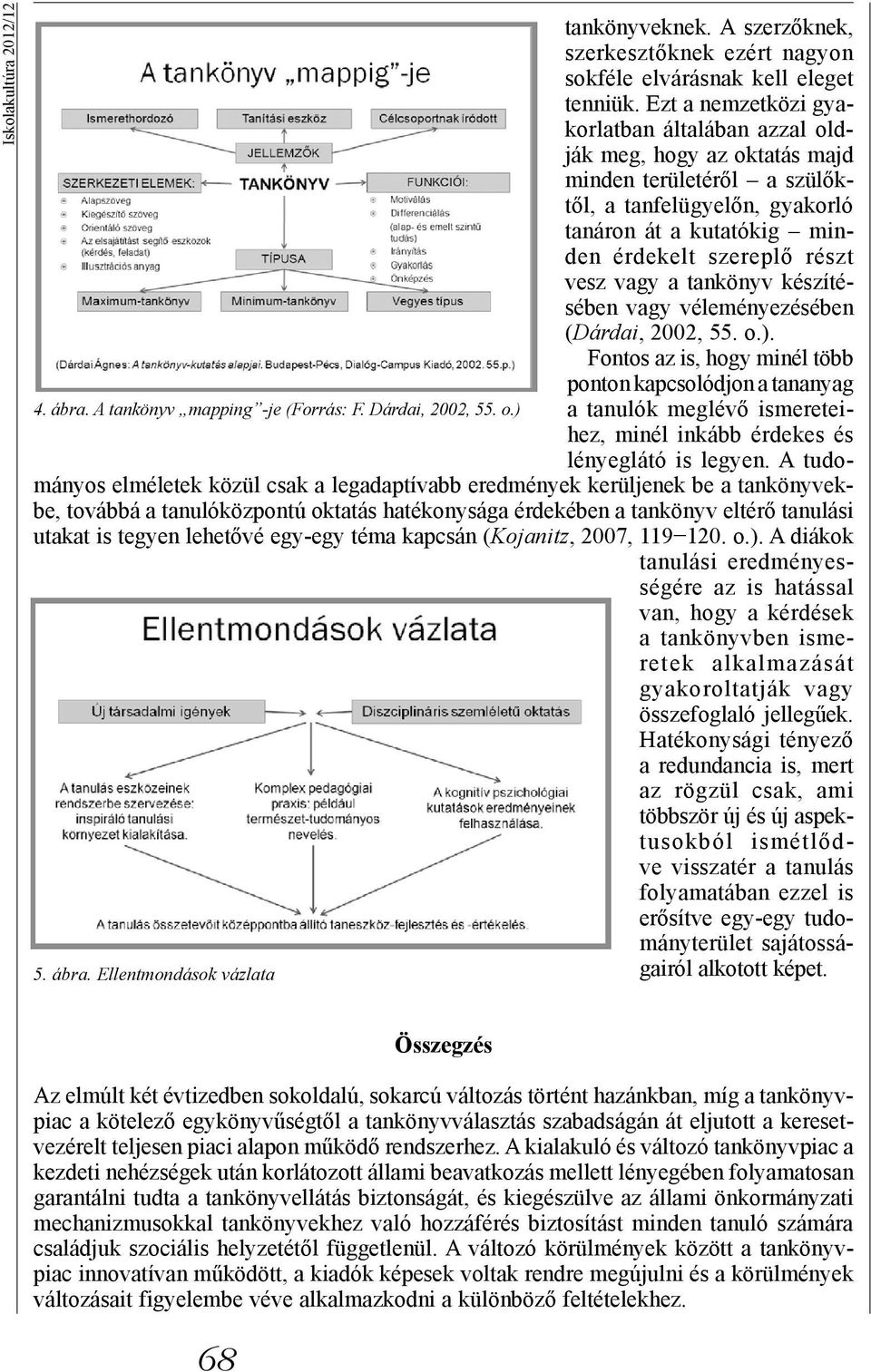 vagy a tankönyv készítésében vagy véleményezésében (Dárdai, 2002, 55. o.). Fontos az is, hogy minél több ponton kapcsolódjon a tananyag 4. ábra. A tankönyv mapping -je (Forrás: F. Dárdai, 2002, 55. o.) a tanulók meglévő ismereteihez, minél inkább érdekes és lényeglátó is legyen.