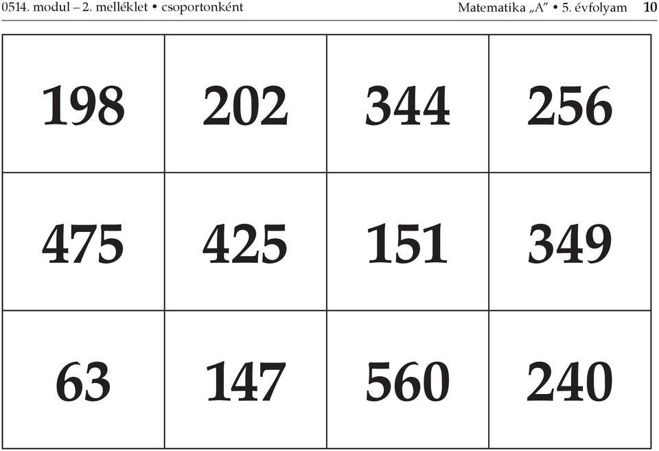 Matematika A 5.