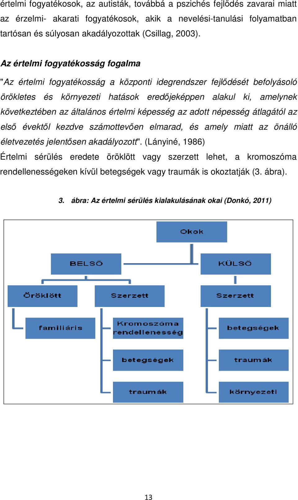 Az értelmi fogyatékosság fogalma "Az értelmi fogyatékosság a központi idegrendszer fejlődését befolyásoló örökletes és környezeti hatások eredőjeképpen alakul ki, amelynek következtében az