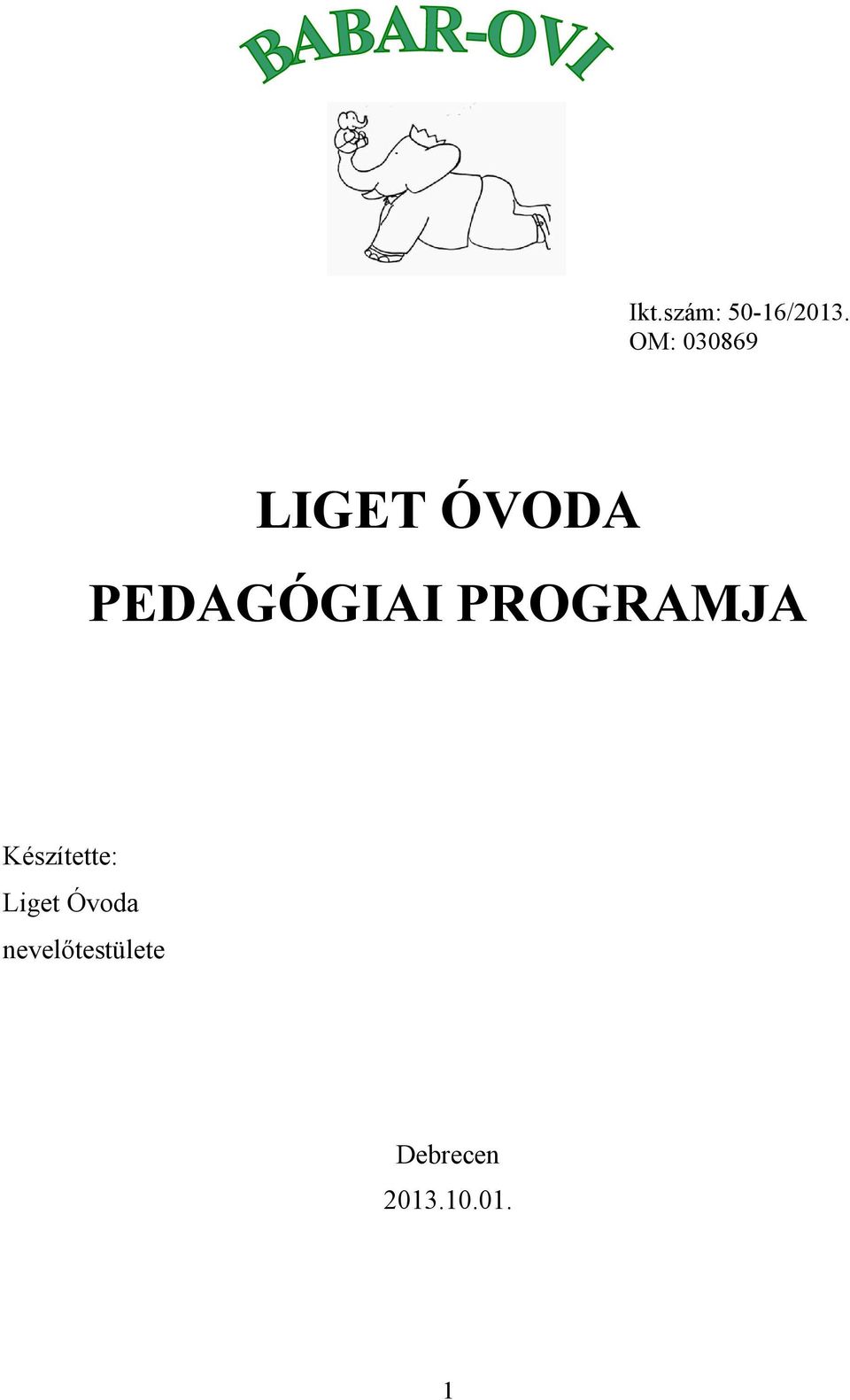 PEDAGÓGIAI PROGRAMJA