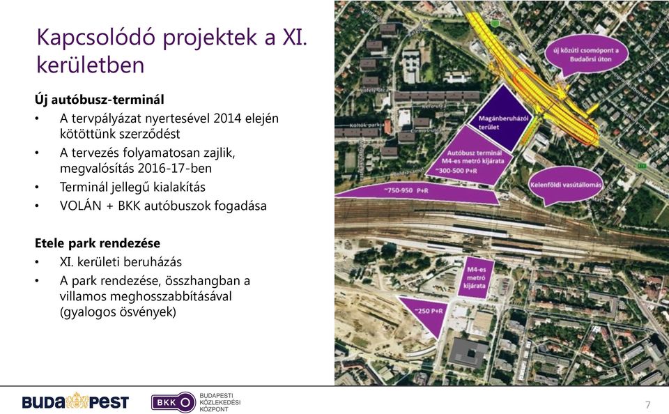 szerződést A tervezés folyamatosan zajlik, megvalósítás 2016-17-ben Terminál jellegű