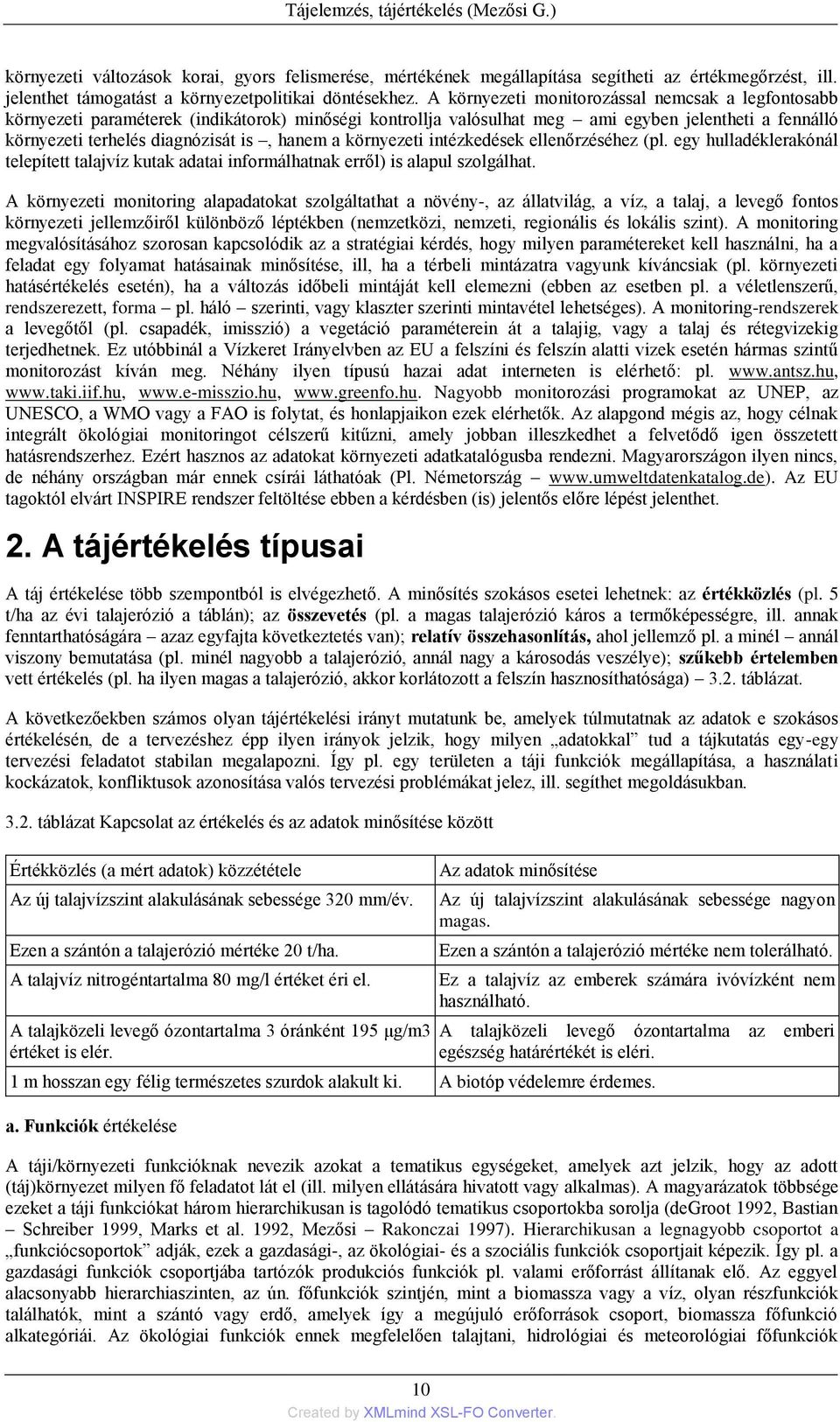 környezeti intézkedések ellenőrzéséhez (pl. egy hulladéklerakónál telepített talajvíz kutak adatai informálhatnak erről) is alapul szolgálhat.