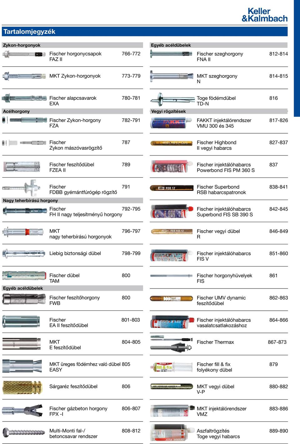 827-837 II vegyi habarcs Fischer feszítődübel 789 FZEA II Fischer injektálóhabarcs 837 Powerbond FIS PM 360 S Nagy teherbírású horgony Fischer 791 FDBB gyémántfúrógép rögzítő Fischer 792-795 FH II