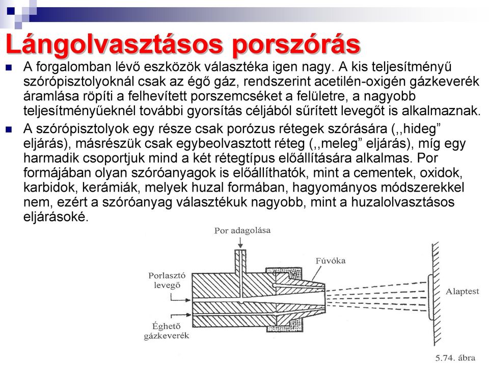 további gyorsítás céljából sűrített levegőt is alkalmaznak.