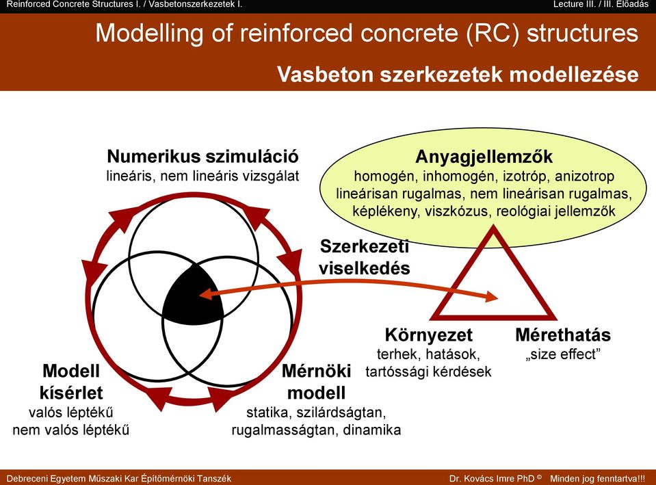 képlékeny, viszkózus, reológiai jellemzők Szerkezeti viselkedés Modell kísérlet valós léptékű nem valós léptékű Mérnöki