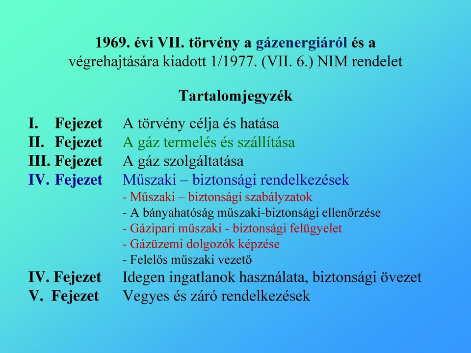 Fejezet Műszaki biztonsági rendelkezések - Műszaki biztonsági szabályzatok - A bányahatóság műszaki-biztonsági ellenőrzése - Gázipari