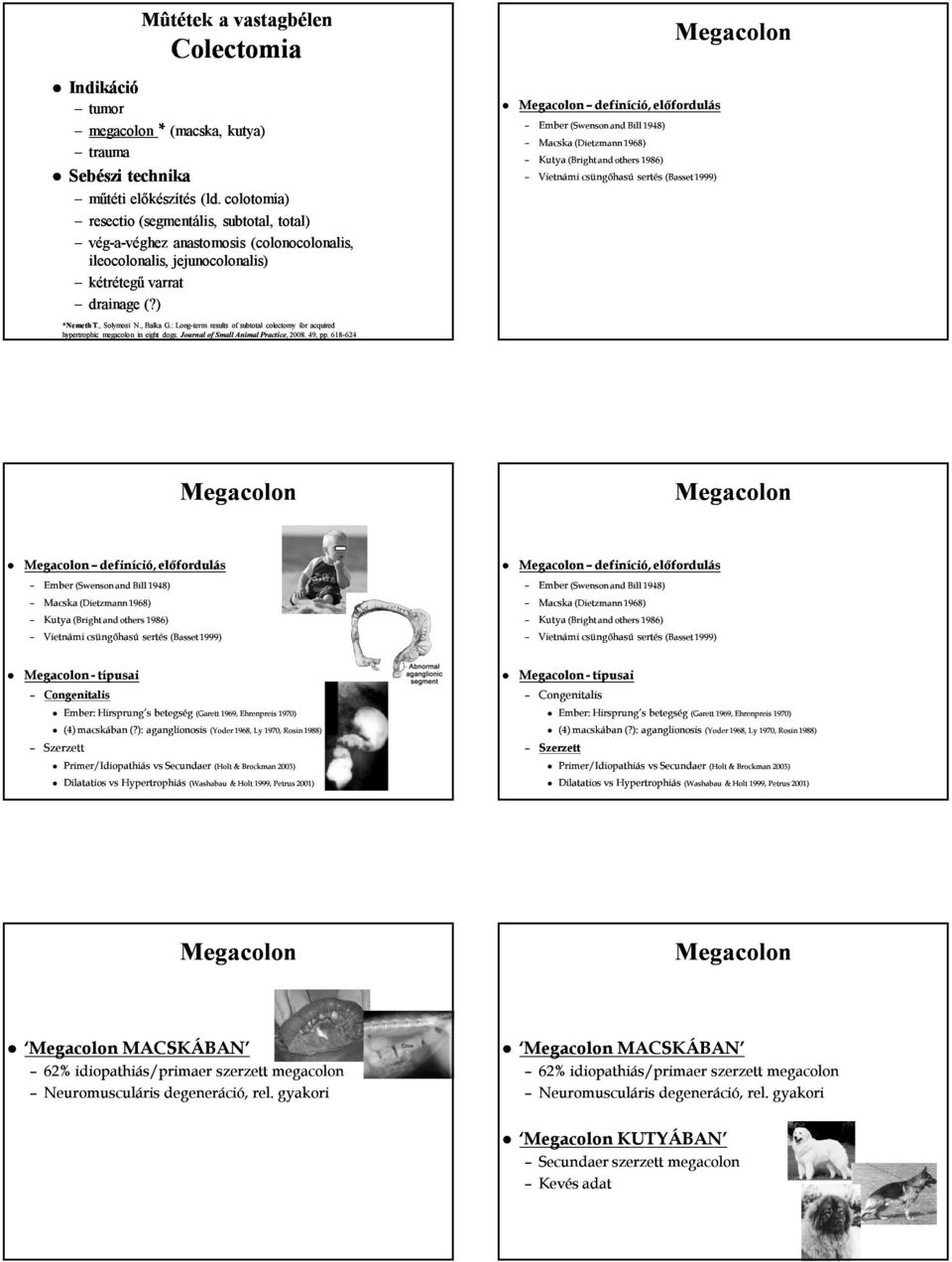 ) definíció, előfordulás Ember (Swenson and Bill 1948) Macska (Dietzmann 1968) Kutya (Bright and others 1986) Vietnámi csüngőhasú sertés (Basset 1999) *Nemeth T., Solymosi N., Balka G.