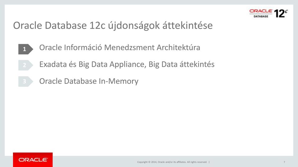 Architektúra Exadata és Big Data