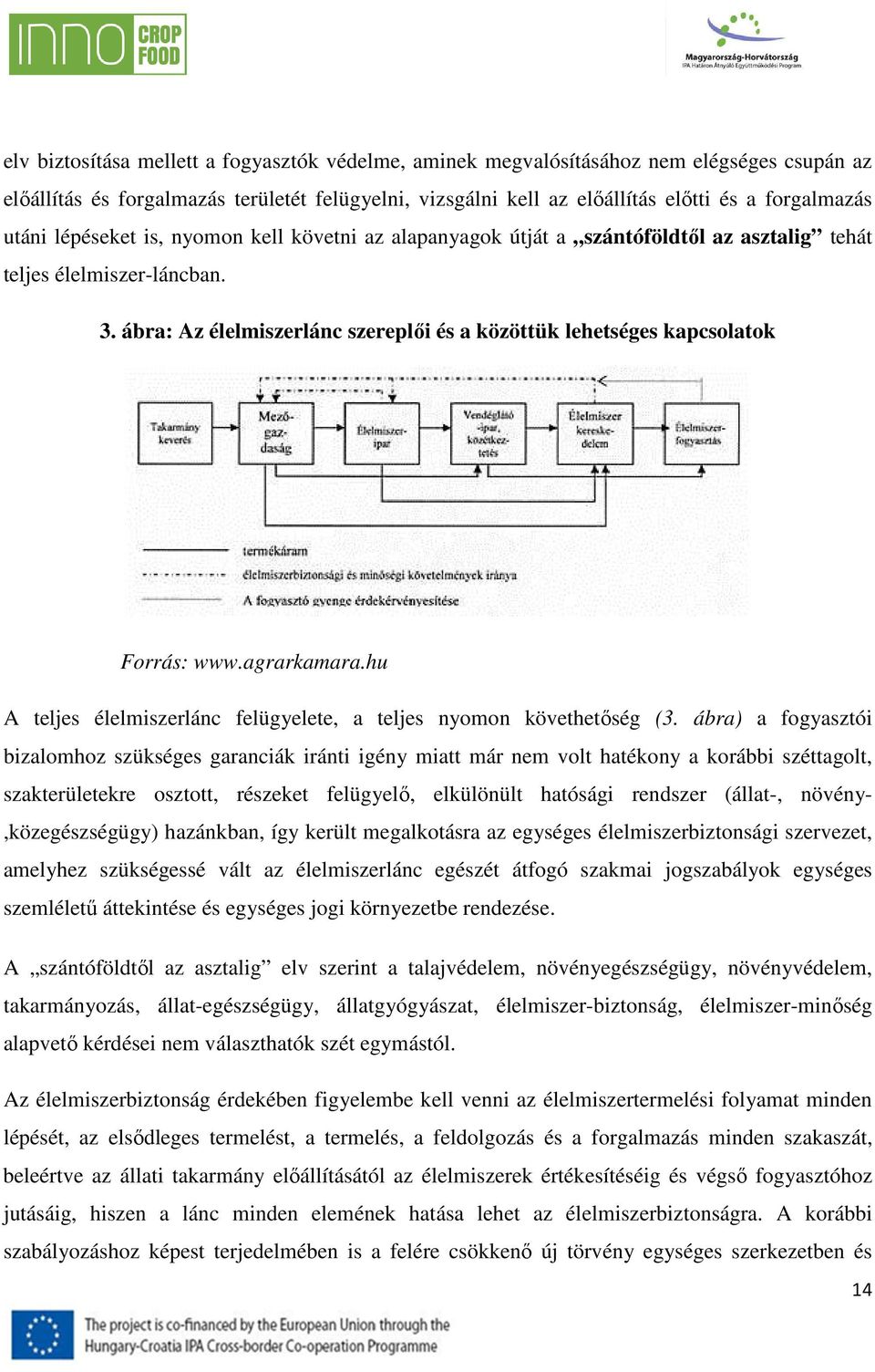 ábra: Az élelmiszerlánc szereplői és a közöttük lehetséges kapcsolatok Forrás: www.agrarkamara.hu A teljes élelmiszerlánc felügyelete, a teljes nyomon követhetőség (3.