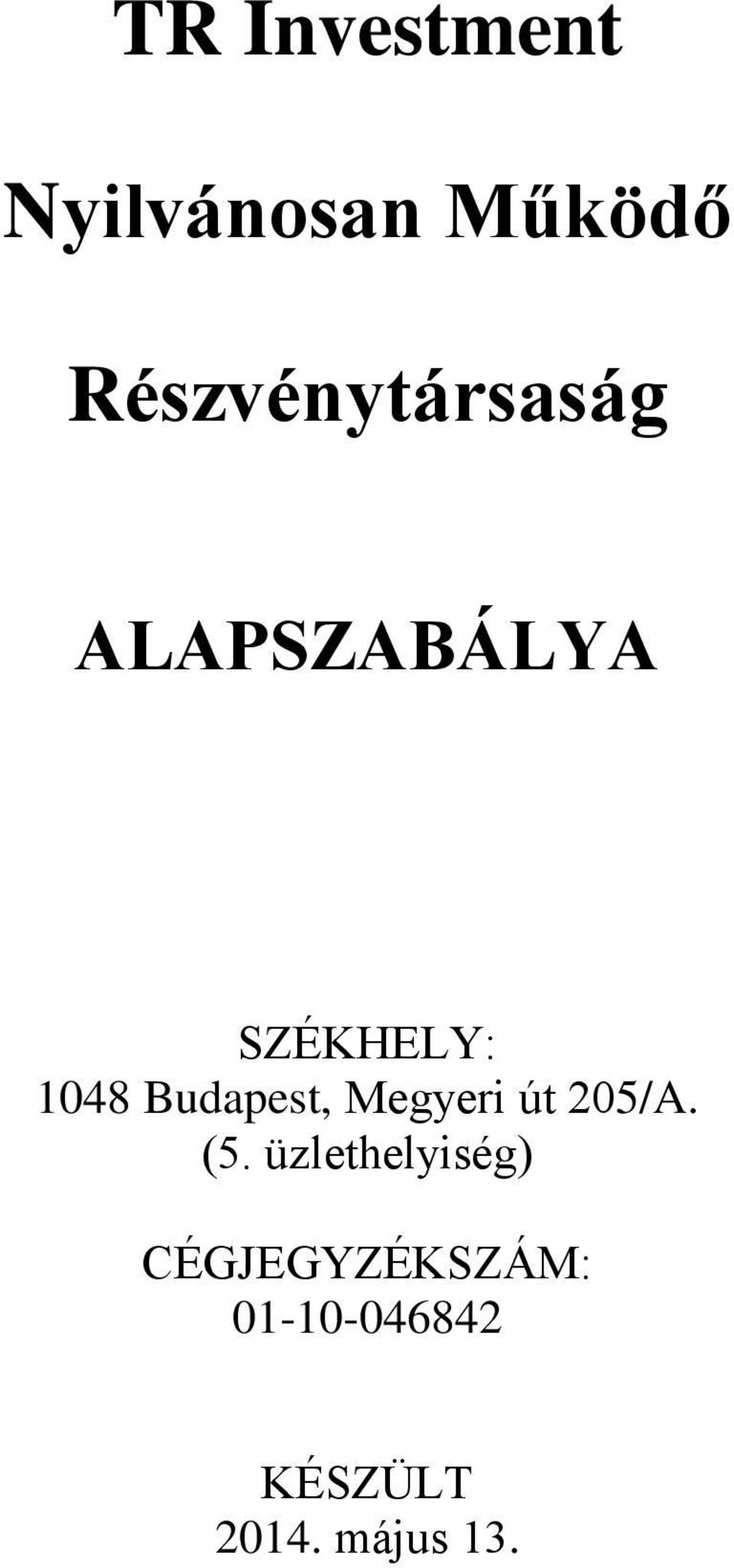 Budapest, Megyeri út 205/A. (5.