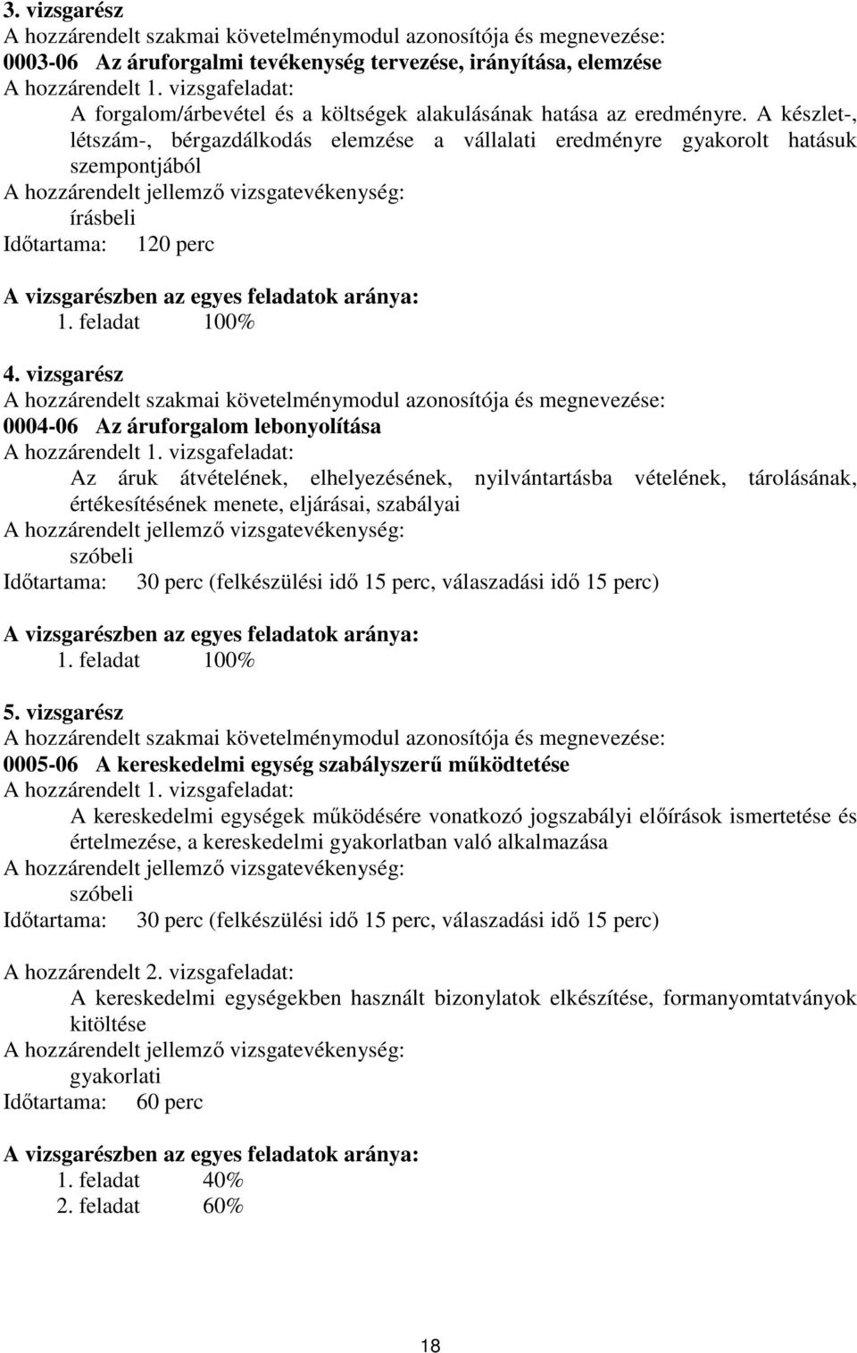 A készlet-, létszám-, bérgazdálkodás elemzése a vállalati eredményre gyakorolt hatásuk szempontjából írásbeli Időtartama: 120 perc A vizsgarészben az egyes feladatok aránya: 1. feladat 100% 4.