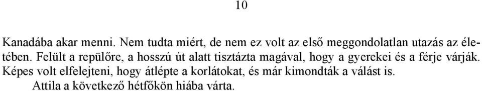 Felült a repülőre, a hosszú út alatt tisztázta magával, hogy a gyerekei és a