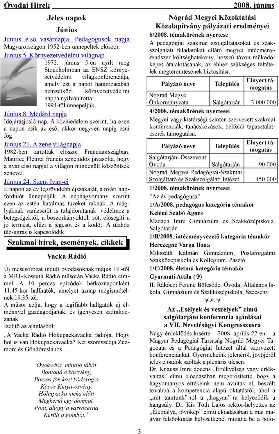 Medárd napja Időjárásjósló nap. A közhiedelem szerint, ha ezen a napon esik az eső, akkor negyven napig esni fog. Június 21. A zene világnapja 1982-ben tartották először Franciaországban.