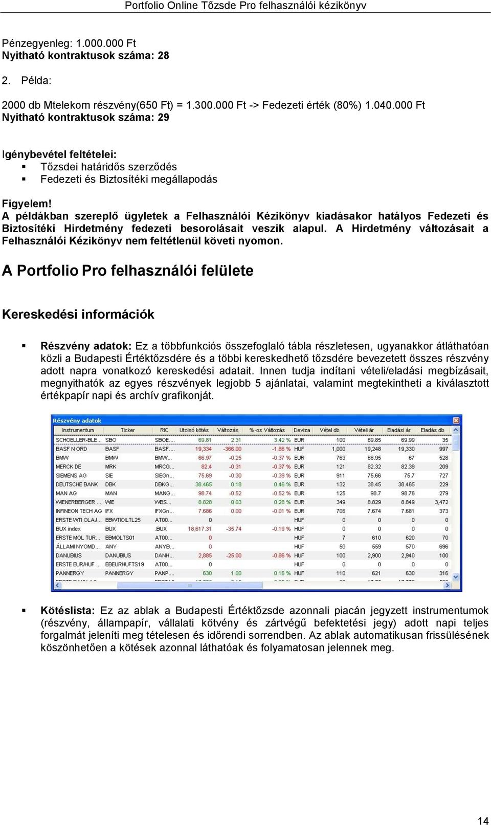 A példákban szereplő ügyletek a Felhasználói Kézikönyv kiadásakor hatályos Fedezeti és Biztosítéki Hirdetmény fedezeti besorolásait veszik alapul.