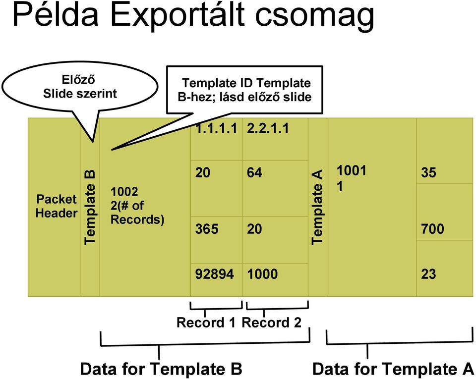 1000 Template A Packet Header Template B 1.1.1.1 2.2.1.1 1001 1