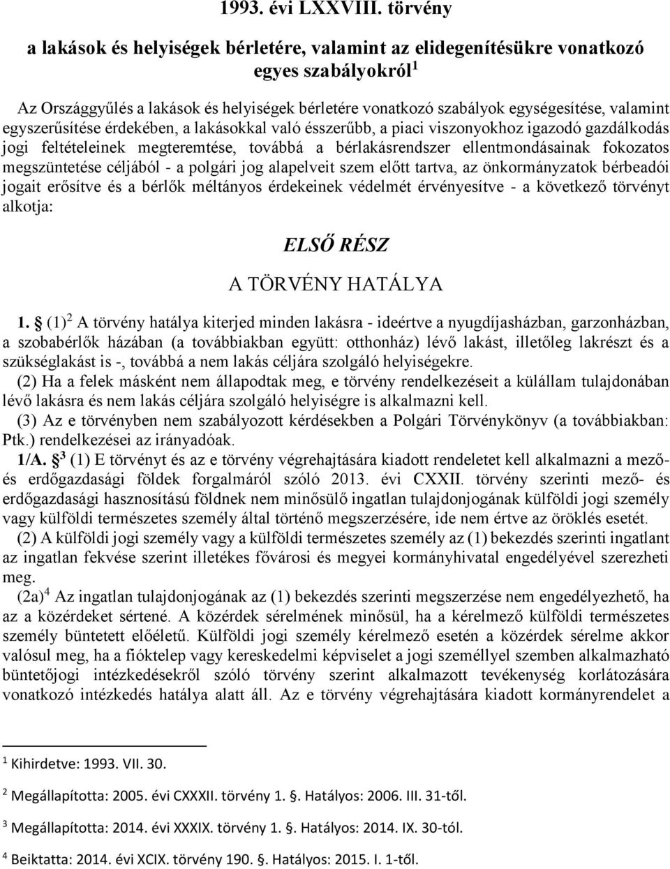 1993 Évi lxxviii törvény végrehajtási rendelete