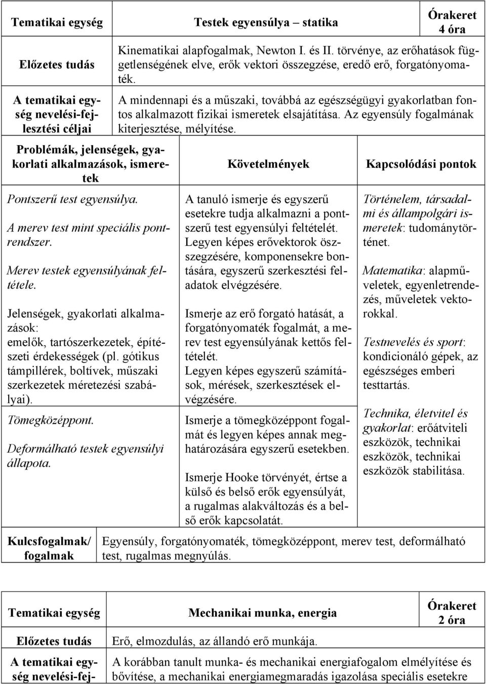 és II. törvénye, az erőhatások függetlenségének elve, erők vektori összegzése, eredő erő, forgatónyomaték.