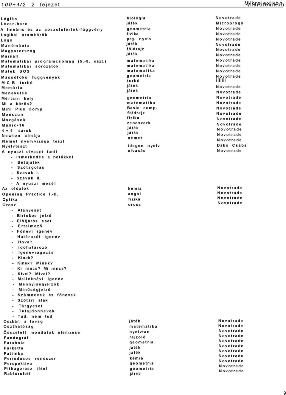 Mini Plus Comp Monszun Mozgások Music-16 4 + 4 sarok Newton almája Német nyelvvizsga teszt Nyelvteszt A nyuszi olvasni tanít - Ismerkedés a betűkkel - Betüjáték - Szótagolás - Szavak I. - Szavak II.