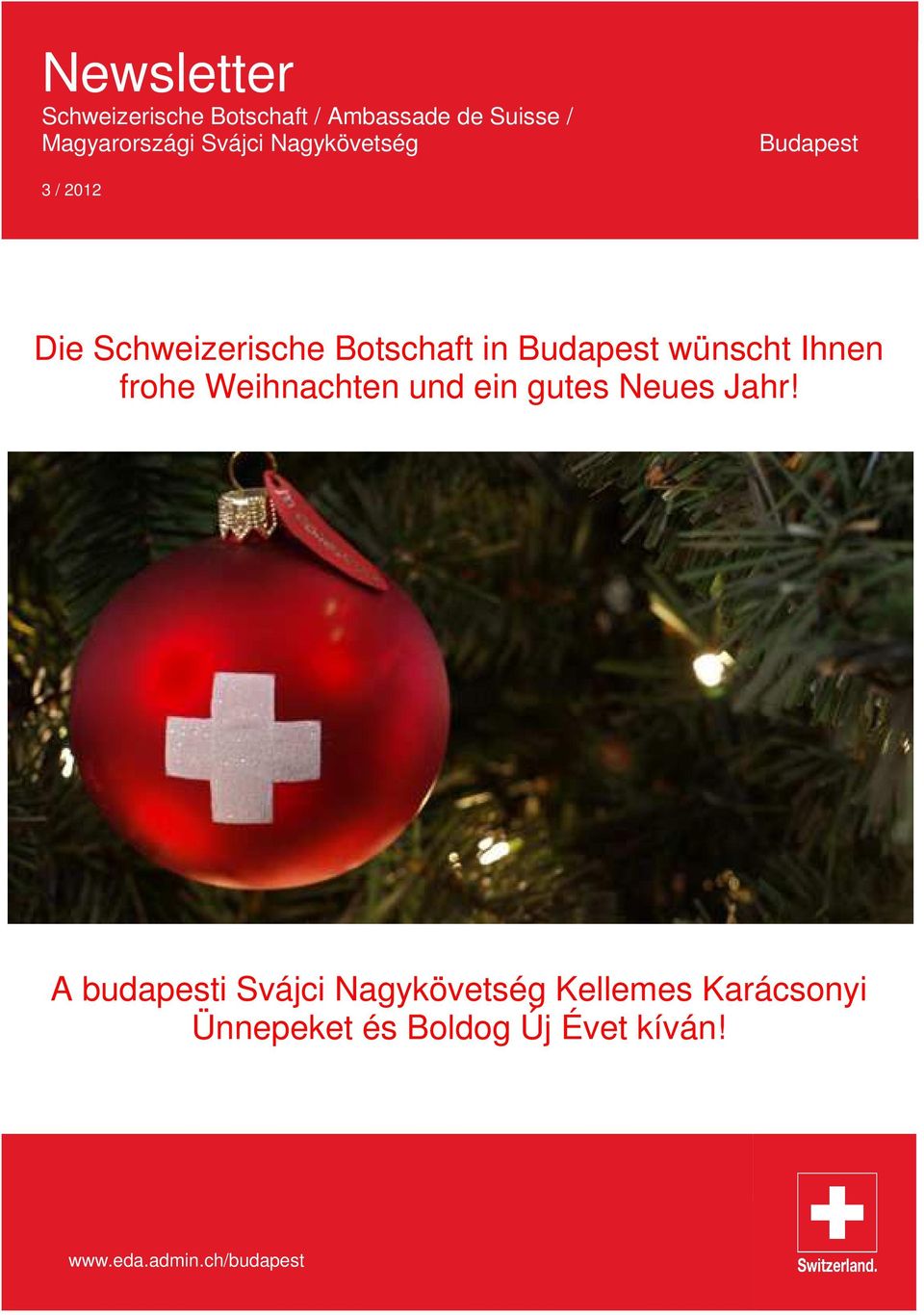 Budapest wünscht Ihnen frohe Weihnachten und ein gutes Neues Jahr!