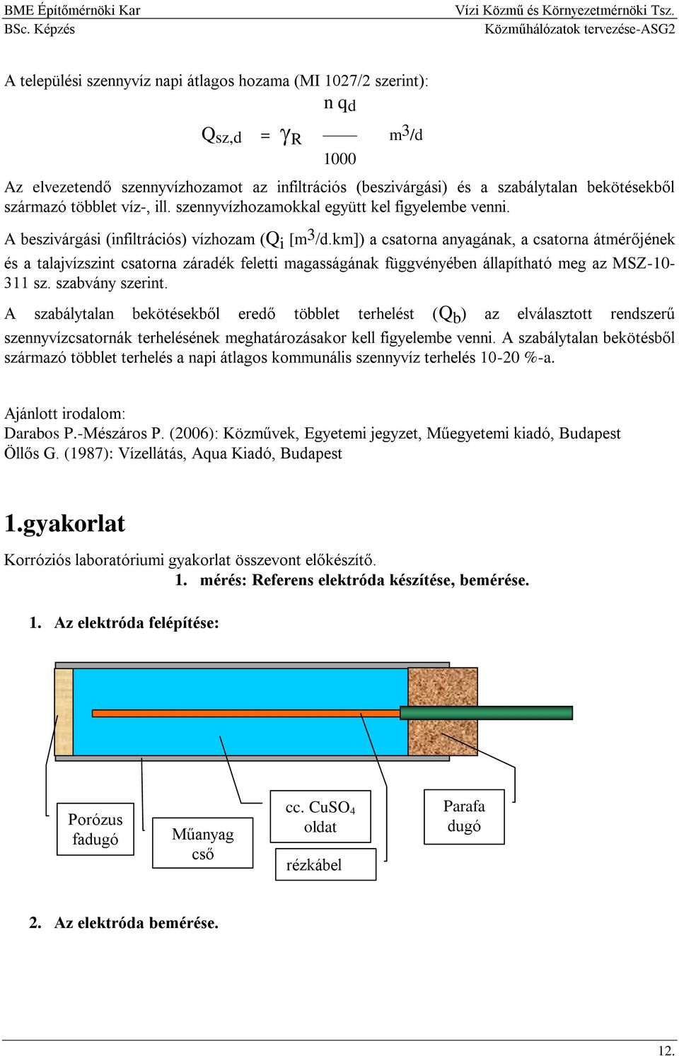km]) a csatorna anyagának, a csatorna átmérőjének és a talajvízszint csatorna záradék feletti magasságának függvényében állapítható meg az MSZ-10-311 sz. szabvány szerint.