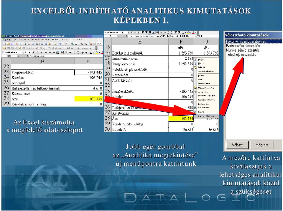 Analitika megtekintése se új j menüpontra kattintunk A mezőre