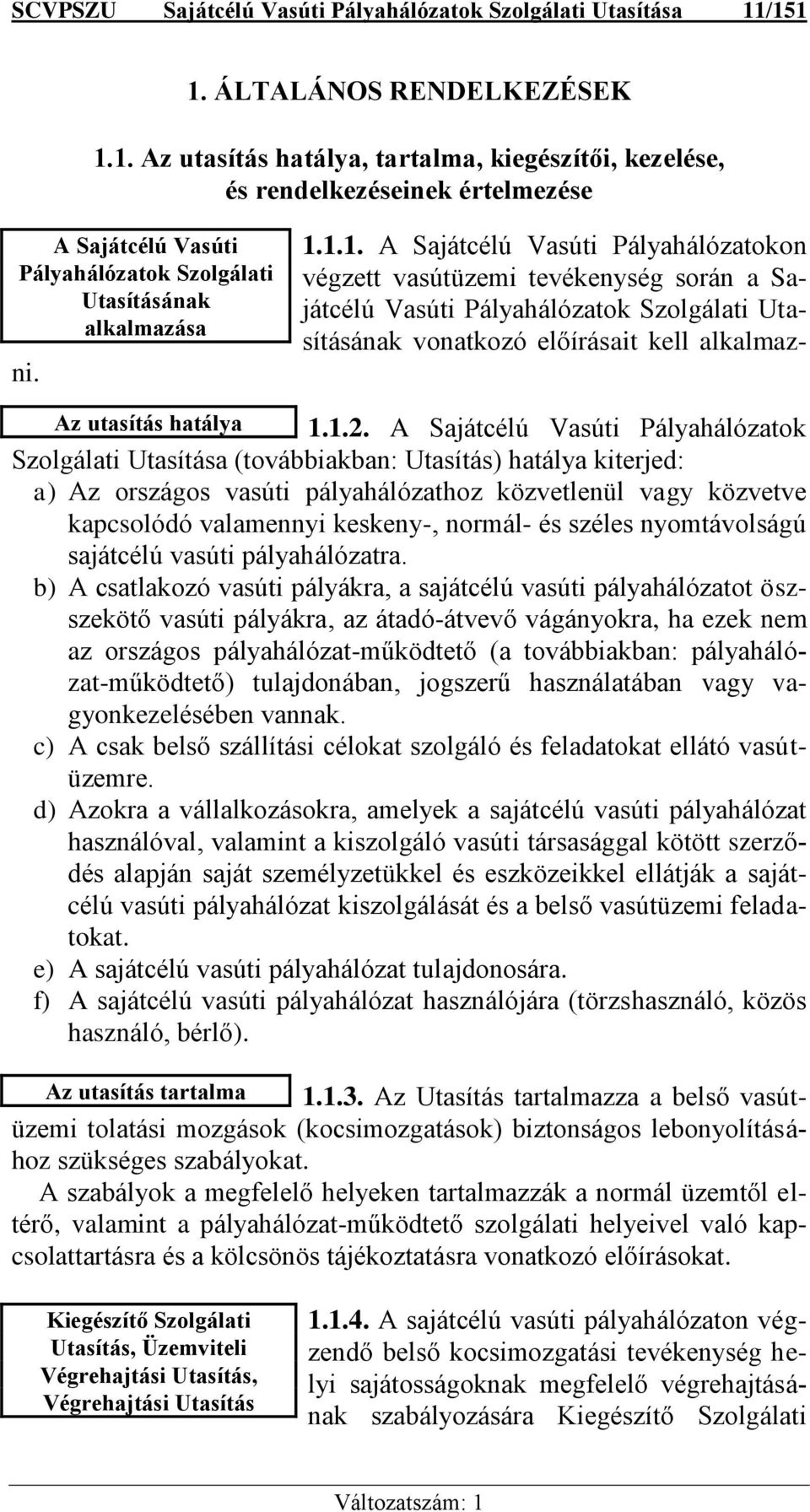 Az utasítás hatálya 1.1.2.