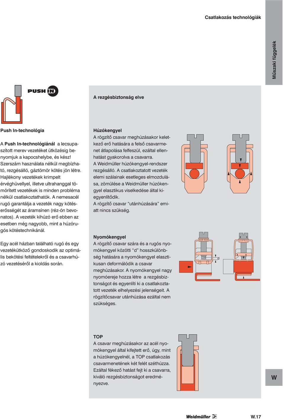 Hajlékony vezetékek krimpelt érvéghüvellyel, illetve ultrahanggal tömörített vezetékek is minden probléma nélkül csatlakoztathatók.