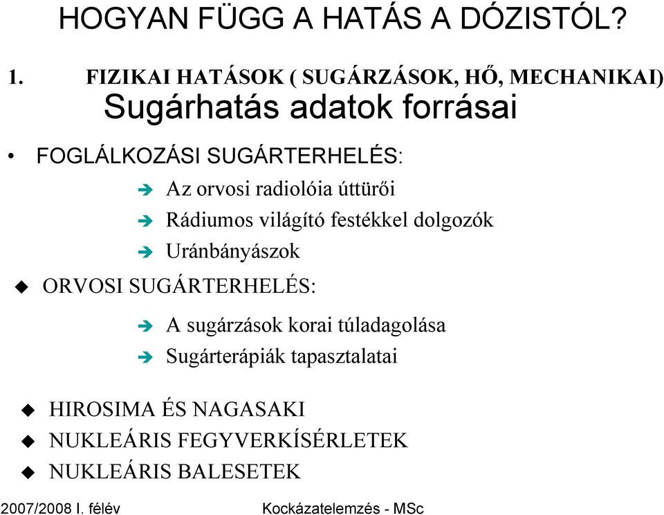 SUGÁRTERHELÉS: Az orvosi radiolóia úttürői Rádiumos világító festékkel dolgozók