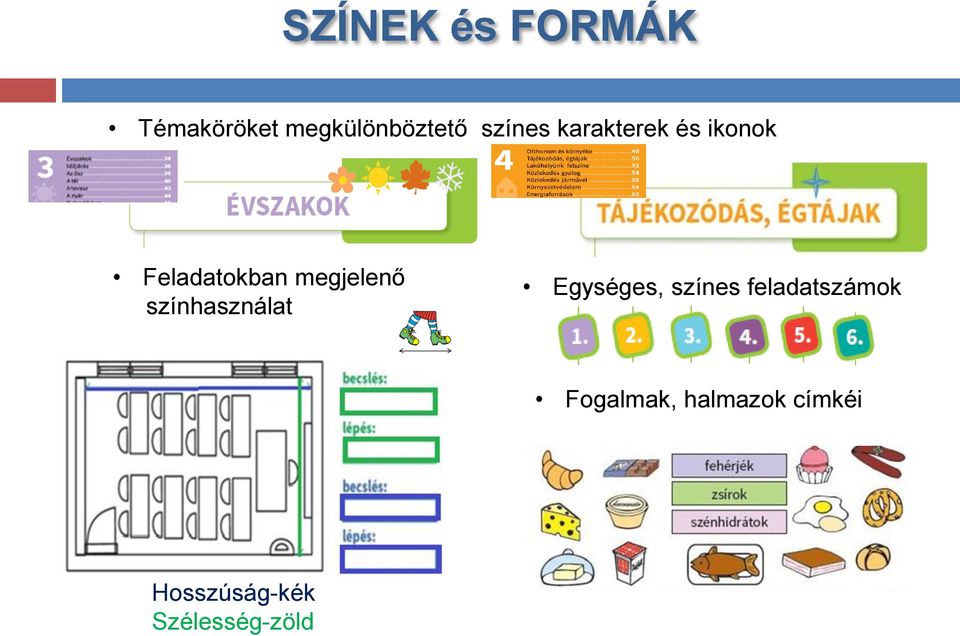 megjelenő színhasználat Egységes, színes