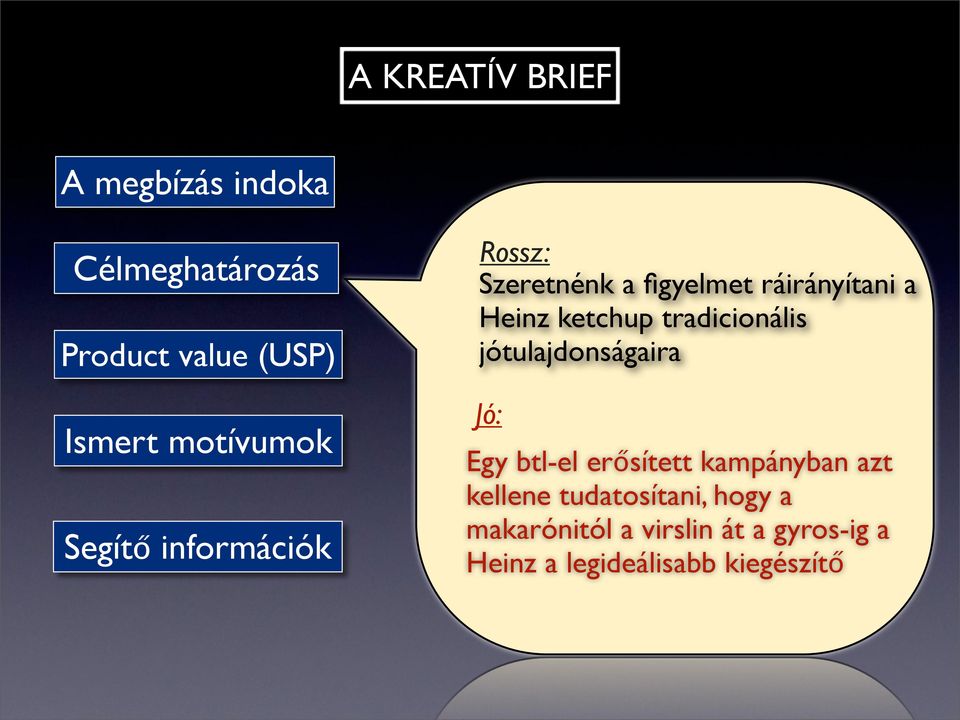 ketchup tradicionális jótulajdonságaira Jó: Egy btl-el erősített kampányban azt