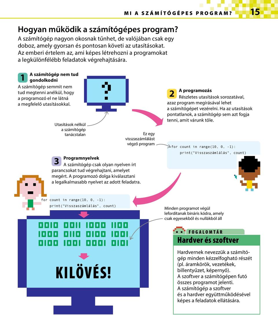 1 A számítógép nem tud gondolkodni A számítógép semmit nem tud megtenni anélkül, hogy a programozó el ne látná a megfelelő utasításokkal.