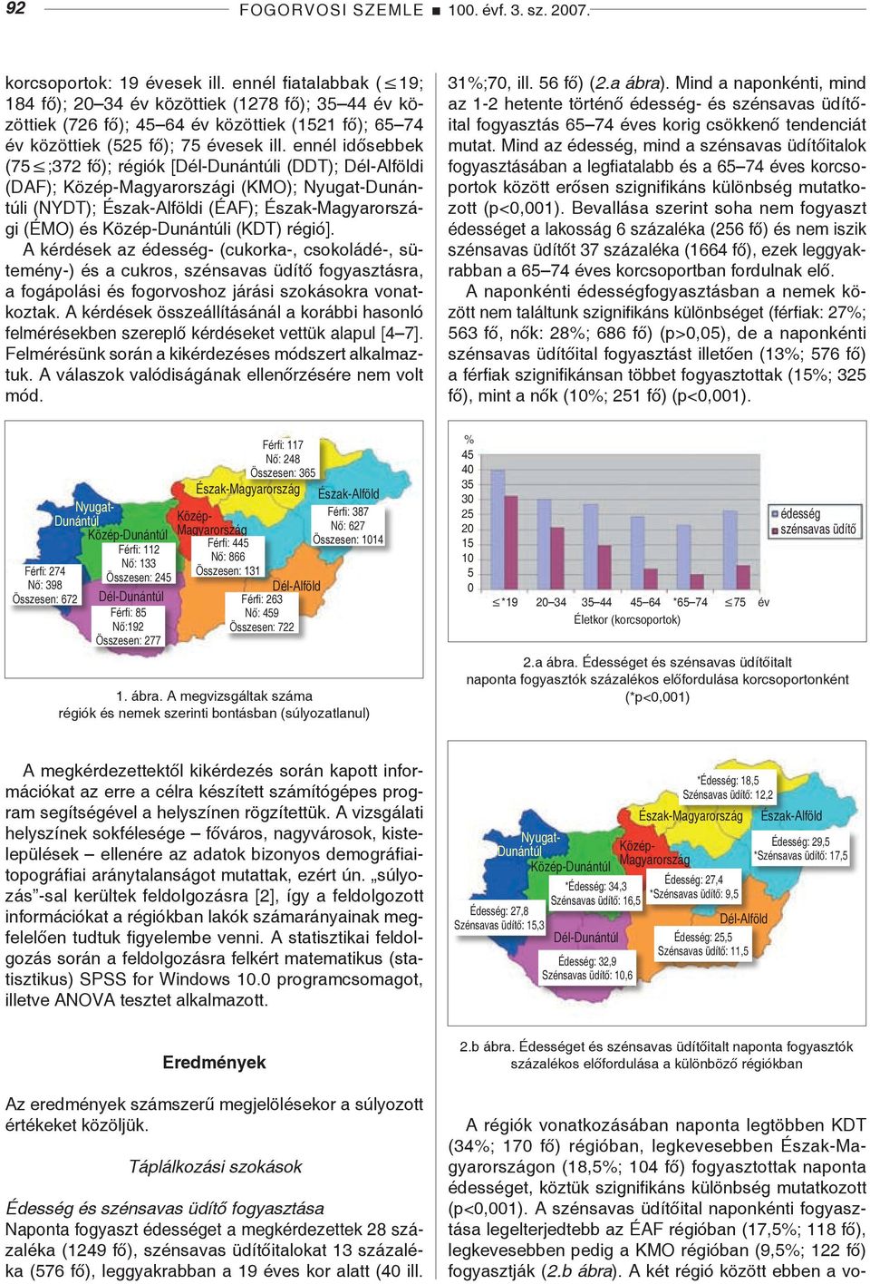 ennél idősebbek (75 ;372 fő); régiók [Dél-Dunántúli (DDT); Dél-Alföldi (DAF); Közép-Magyarországi (KMO); Nyugat-Dunántúli (NYDT); Észak-Alföldi (ÉAF); Észak-Magyarországi (ÉMO) és Közép-Dunántúli