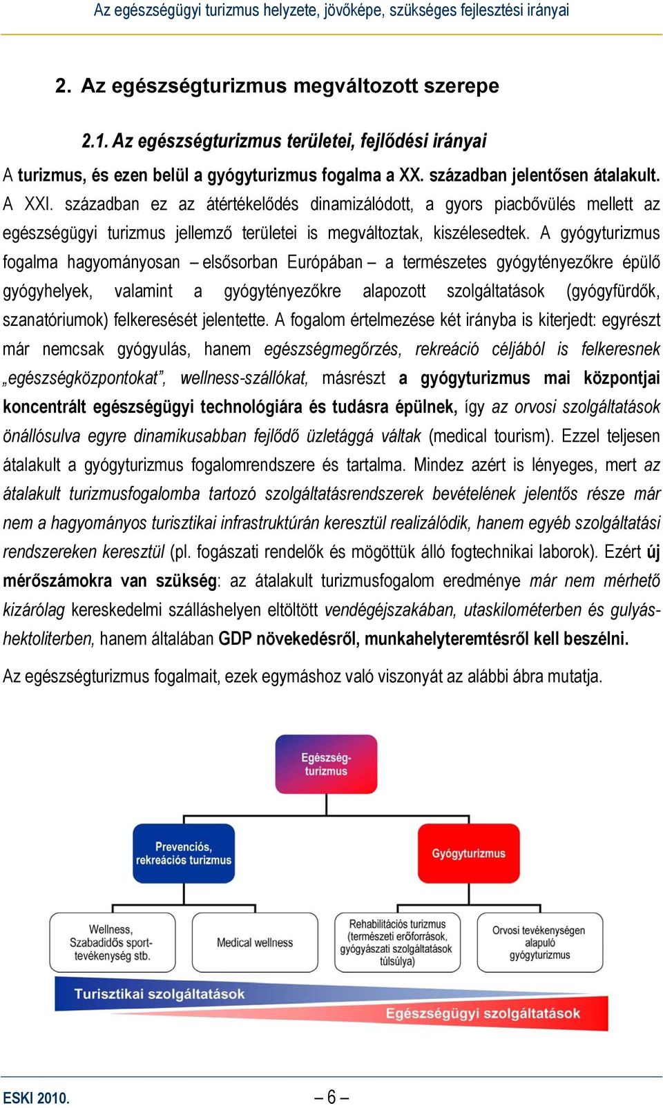 A gyógyturizmus fogalma hagyományosan elsősorban Európában a természetes gyógytényezőkre épülő gyógyhelyek, valamint a gyógytényezőkre alapozott szolgáltatások (gyógyfürdők, szanatóriumok)