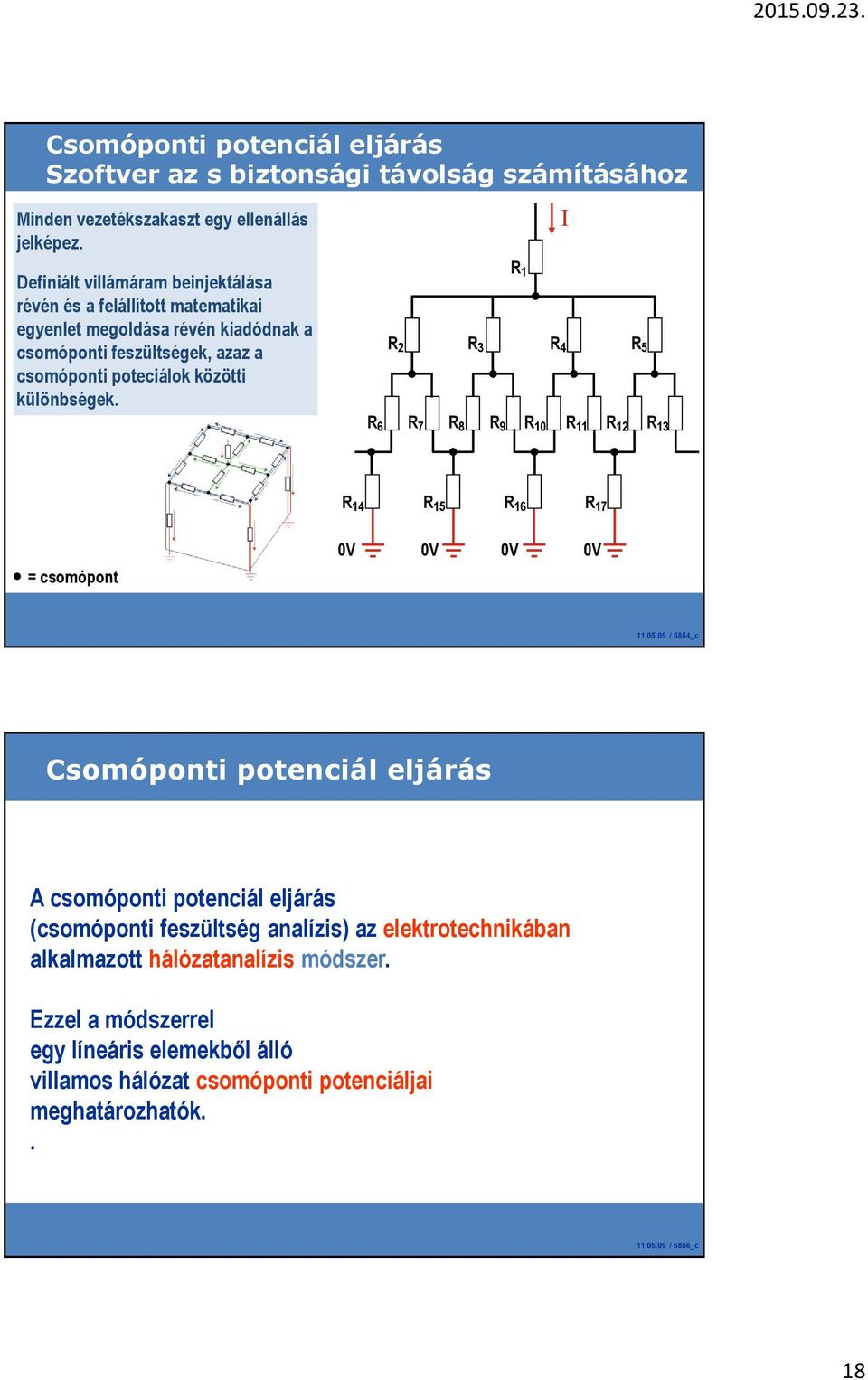különbségek. R 1 R 2 R 3 R 4 R 5 R 6 R 7 R 8 R 9 R 10 R 11 R 12 R 13 I R 14 R 15 R 16 R 17 = csomópont 0V 0V 0V 0V 11.05.