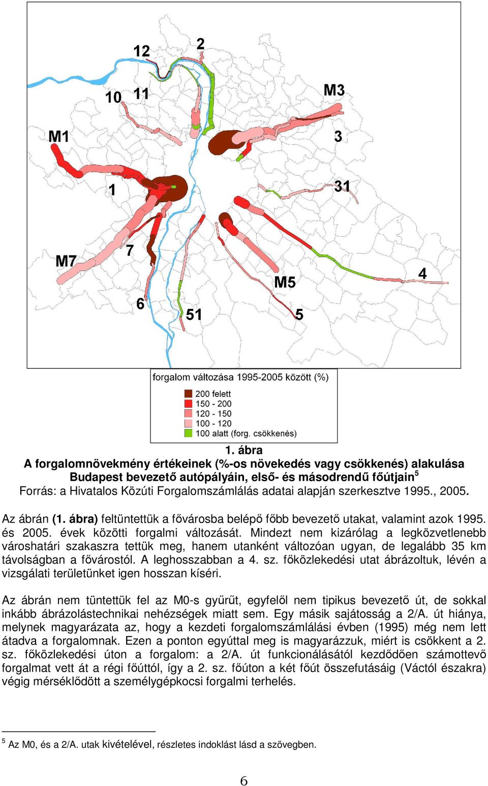 Mindezt nem kizárólag a legközvetlenebb városhatári szakaszra tettük meg, hanem utanként változóan ugyan, de legalább 35 km távolságban a fıvárostól. A leghosszabban a 4. sz. fıközlekedési utat ábrázoltuk, lévén a vizsgálati területünket igen hosszan kíséri.