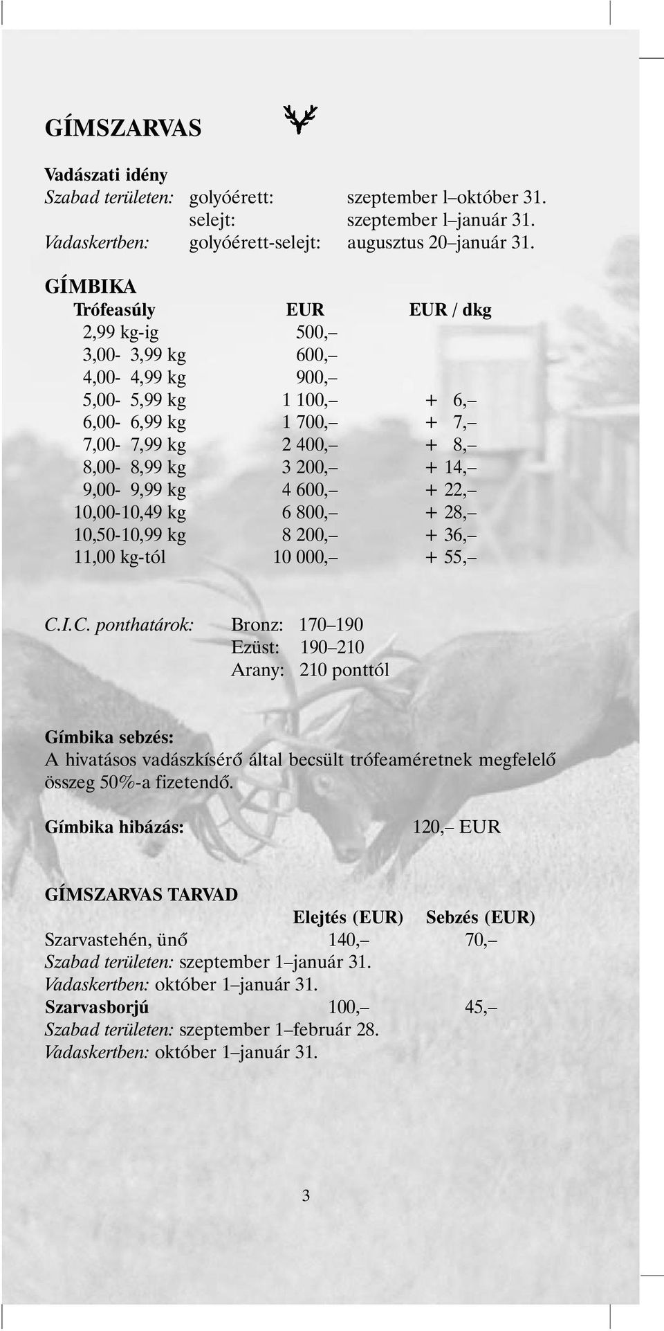 4 600, + 22, 10,00-10,49 kg 6 800, + 28, 10,50-10,99 kg 8 200, + 36, 11,00 kg-tól 10 000, + 55, C.