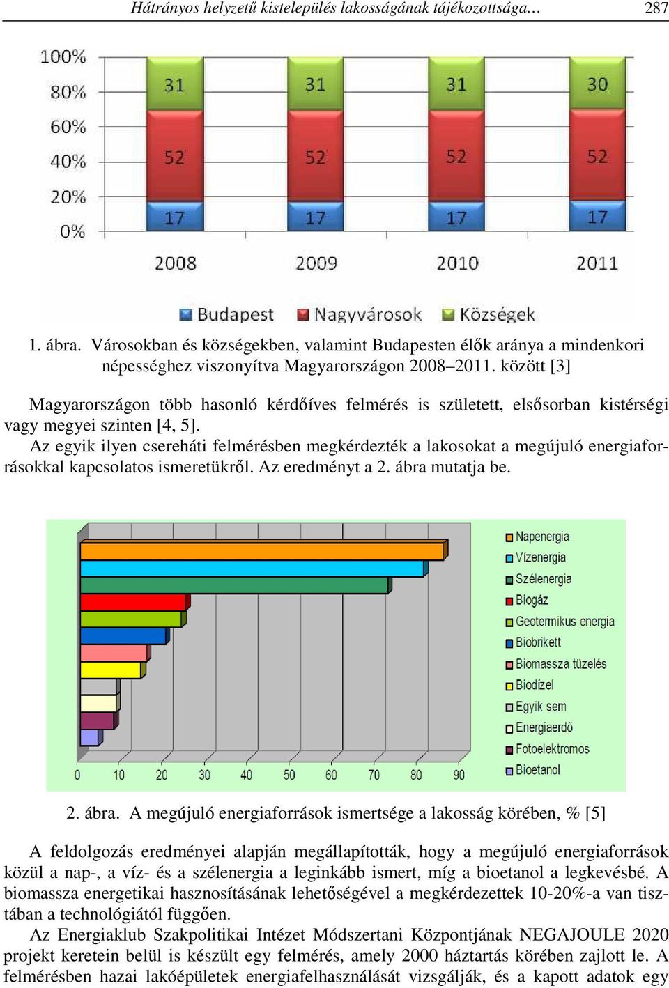 Az egyik ilyen csereháti felmérésben megkérdezték a lakosokat a megújuló energiaforrásokkal kapcsolatos ismeretükről. Az eredményt a 2. ábra 