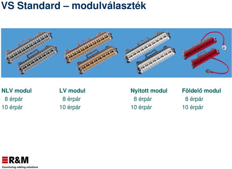 Földelő modul 8 érpár 8 érpár 8