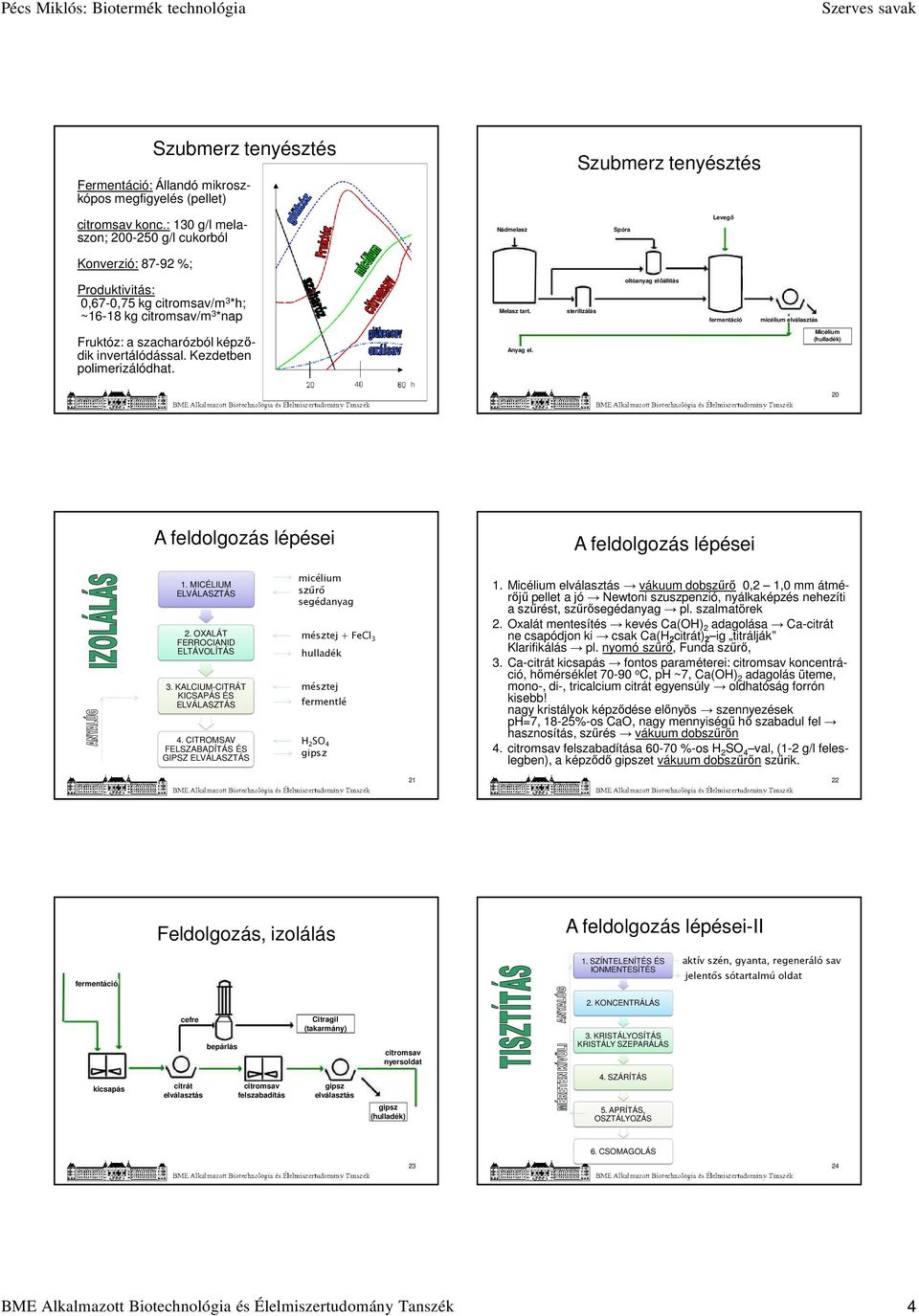 sterilizálás oltóanyag előállítás fermentáció micélium elválasztás Fruktóz: a szacharózból képződik invertálódással. Kezdetben polimerizálódhat. Anyag el.