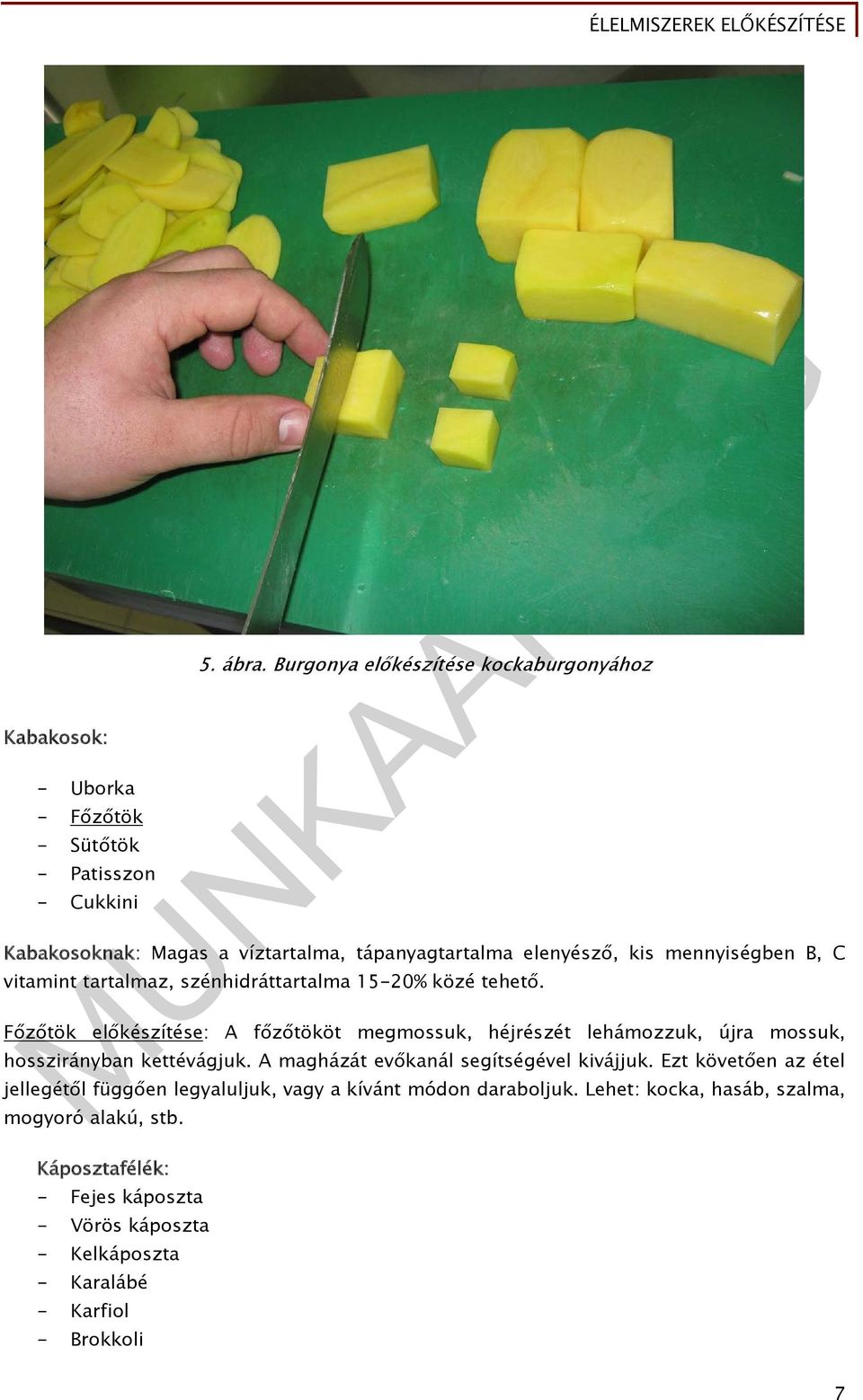 szénhidráttartalma 15-20% közé tehető. Főzőtök előkészítése: A főzőtököt megmossuk, héjrészét lehámozzuk, újra mossuk, hosszirányban kettévágjuk.