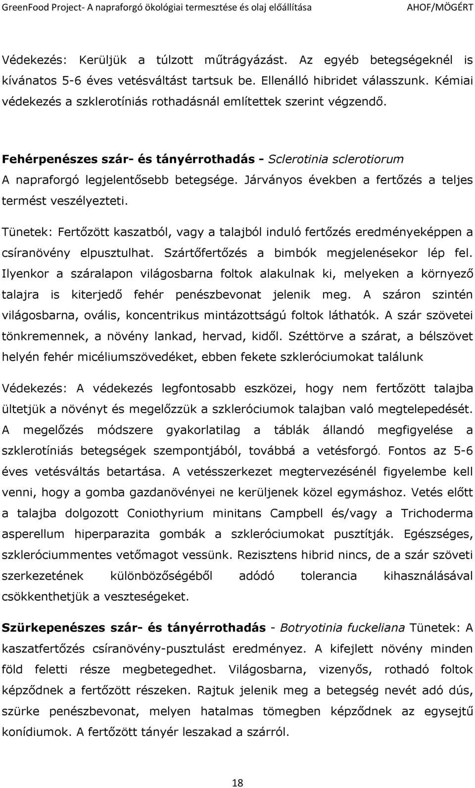 Járványos években a fertőzés a teljes termést veszélyezteti. Tünetek: Fertőzött kaszatból, vagy a talajból induló fertőzés eredményeképpen a csíranövény elpusztulhat.