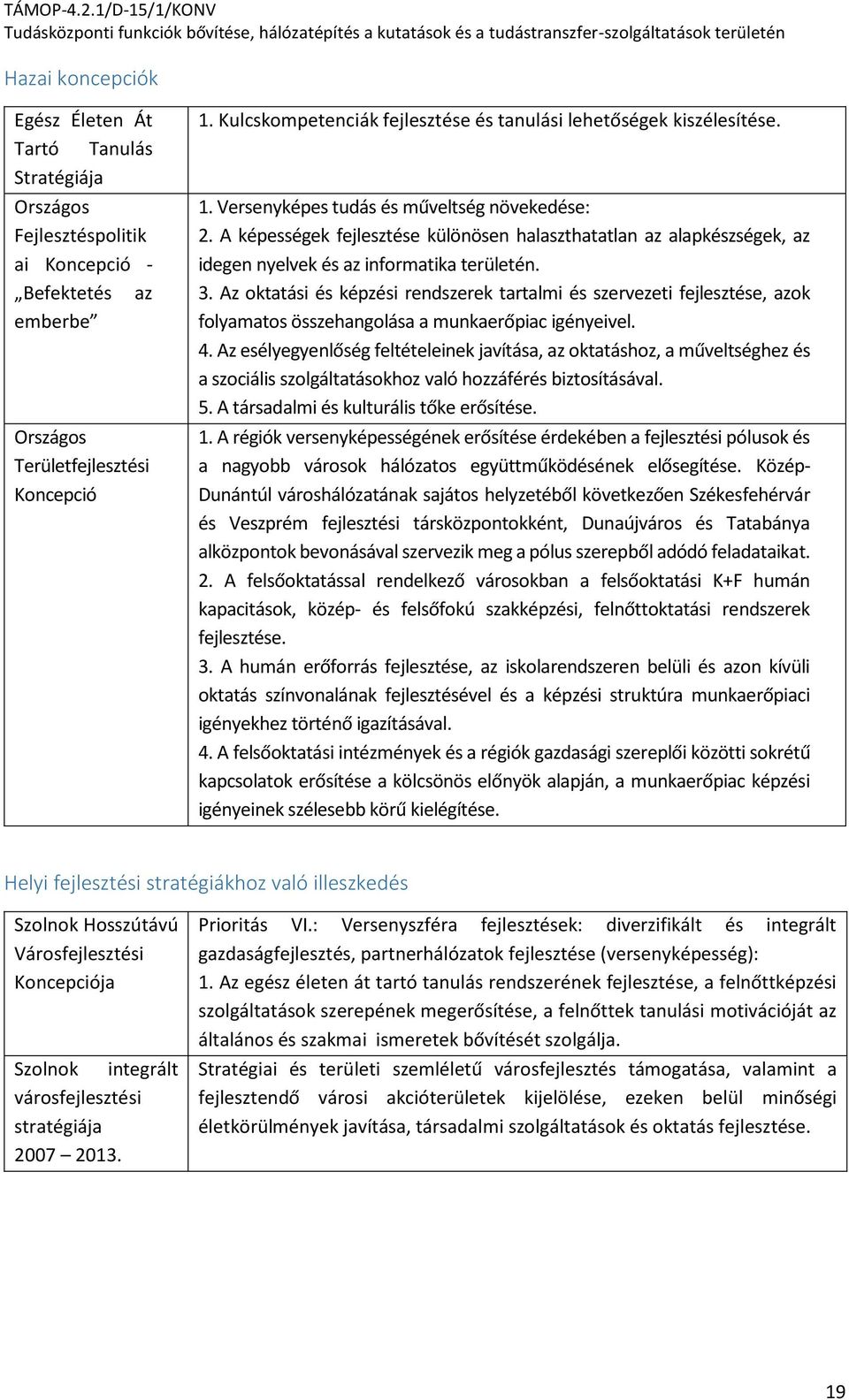 A képességek fejlesztése különösen halaszthatatlan az alapkészségek, az idegen nyelvek és az informatika területén. 3.