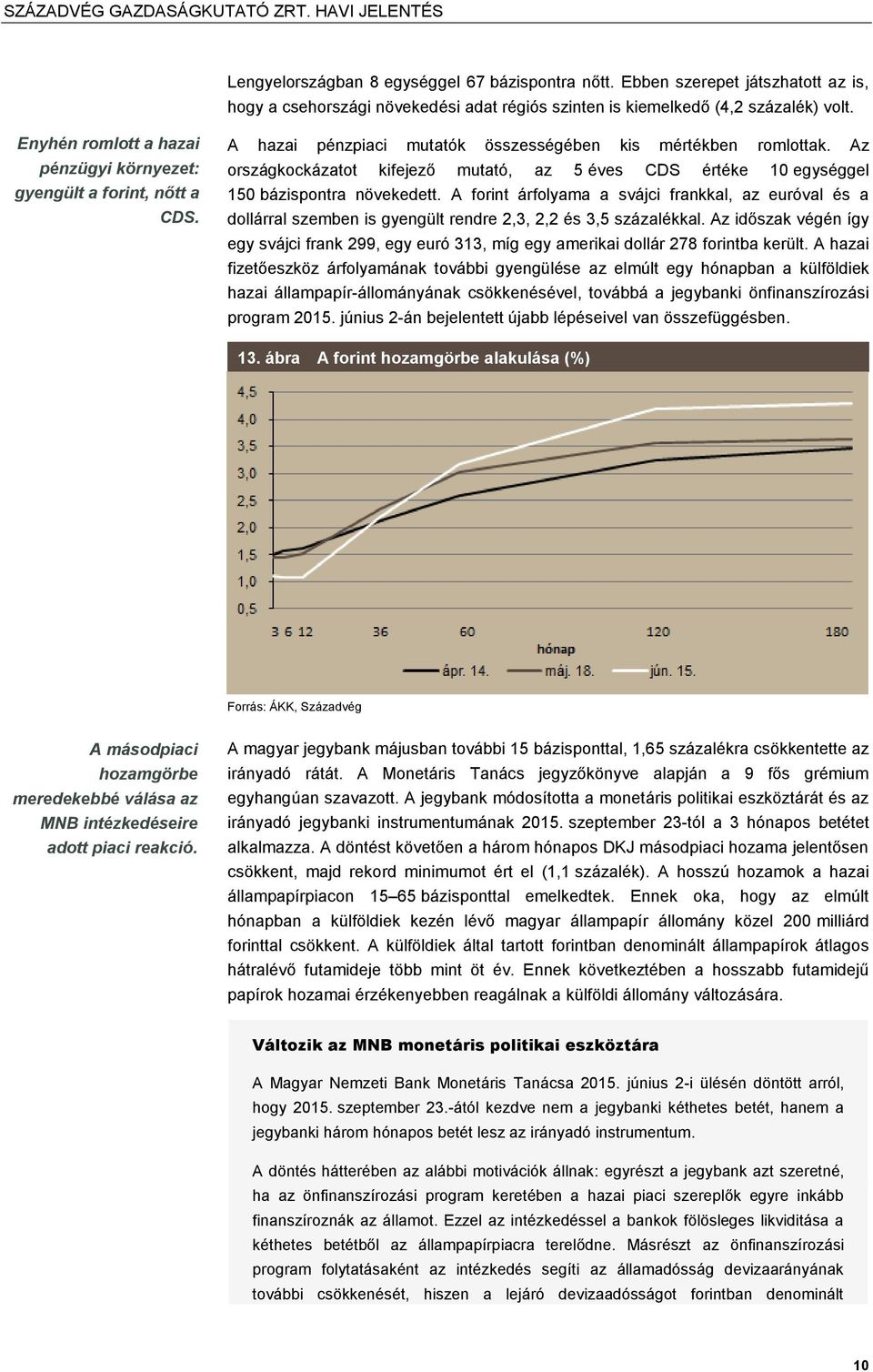 Az országkockázatot kifejező mutató, az 5 éves CDS értéke 10 egységgel 150 bázispontra növekedett.