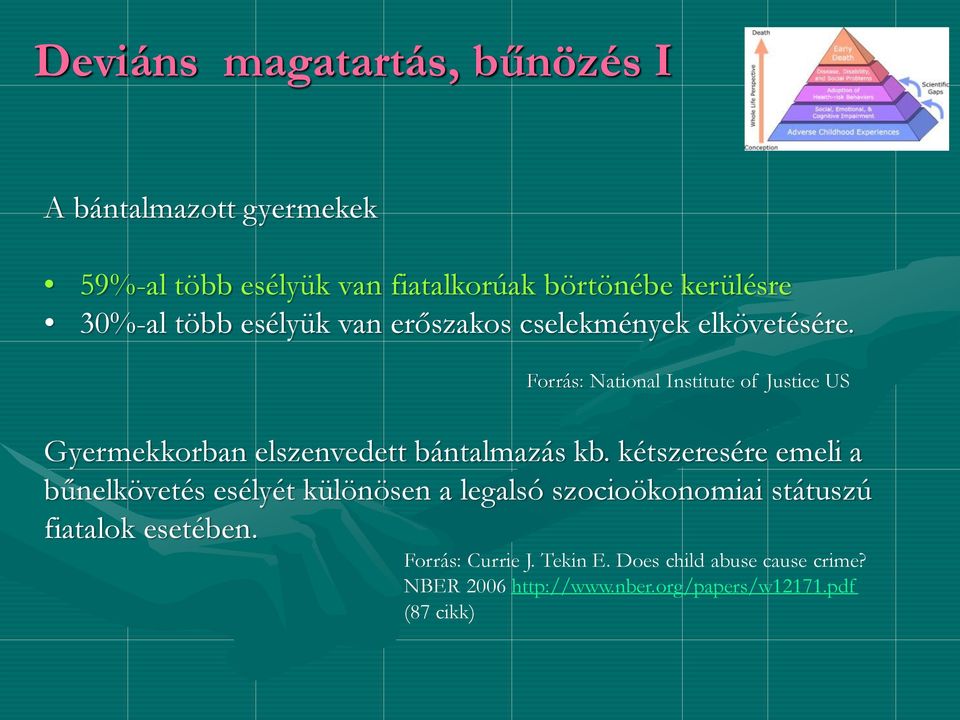 Forrás: National Institute of Justice US Gyermekkorban elszenvedett bántalmazás kb.